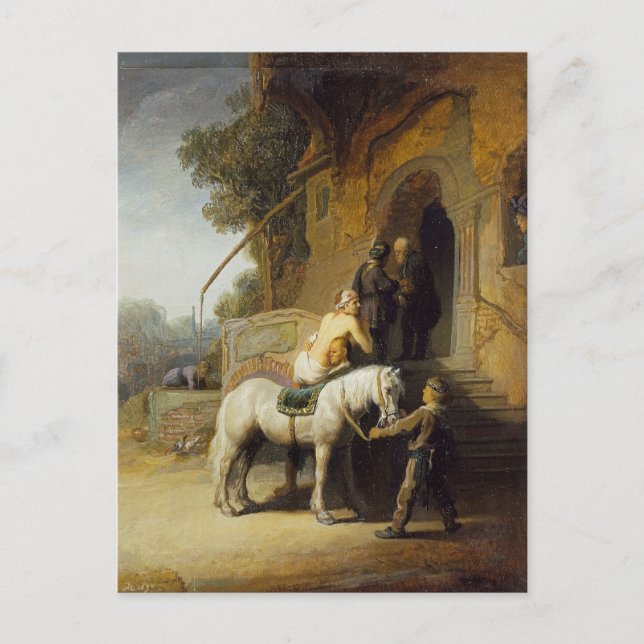 The Good Samaritan by Rembrandt Postcard (Front)