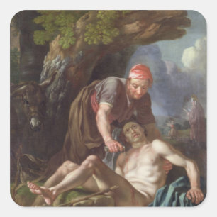 The Good Samaritan, c.1751-52 (oil on canvas) Square Sticker