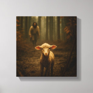 The Good Shepherd and the Lost Lamb – Jesus & Lamb Canvas Print