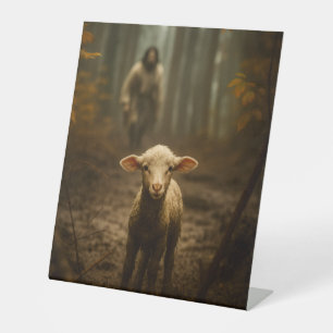 The Good Shepherd and the Lost Lamb – Jesus & Lamb Pedestal Sign