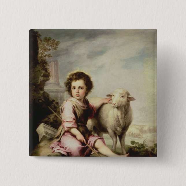 The Good Shepherd, c.1650 15 Cm Square Badge (Front)