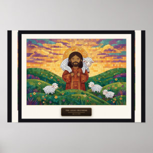 The Good Shepherd — cube mosaic Poster