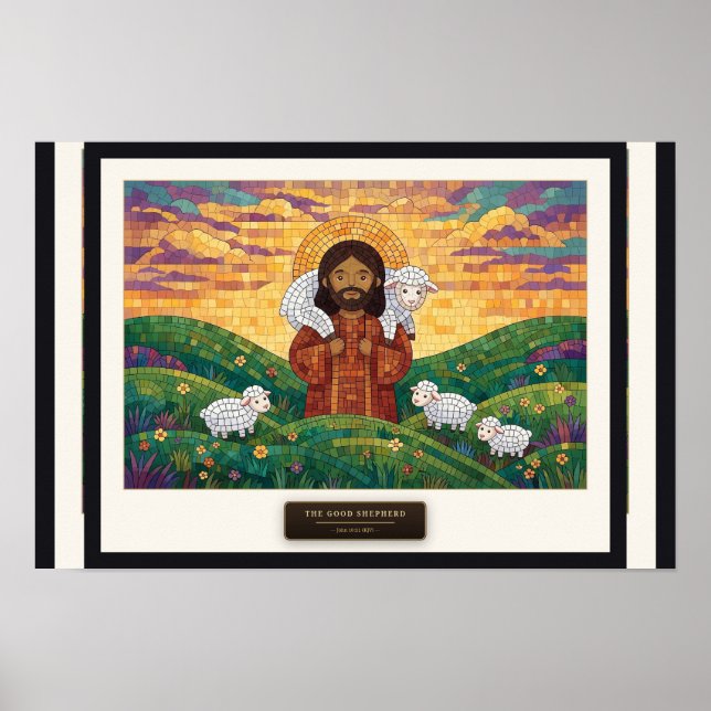 The Good Shepherd — cube mosaic Poster (Front)