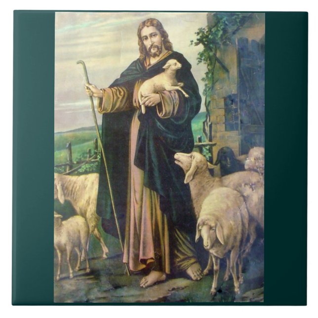 THE GOOD SHEPHERD EVERGREEN BACKGROUND TILE (Front)
