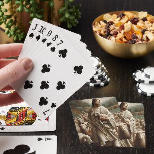 The Good Shepherd Holding A Lamb Playing Cards