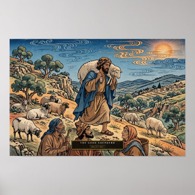 The Good Shepherd — Ukiyo-e Poster (Front)