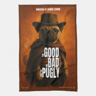 The Good the Bad & the Pugly Movie Parody Tea Towel