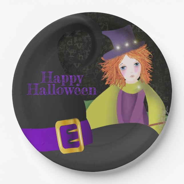 The Good Witch and her Hat Paper Plate (Front)
