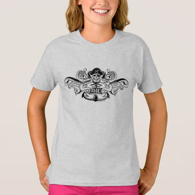 The Goonies "Never Say Die" Pirate Anchor Badge T-Shirt (Front)