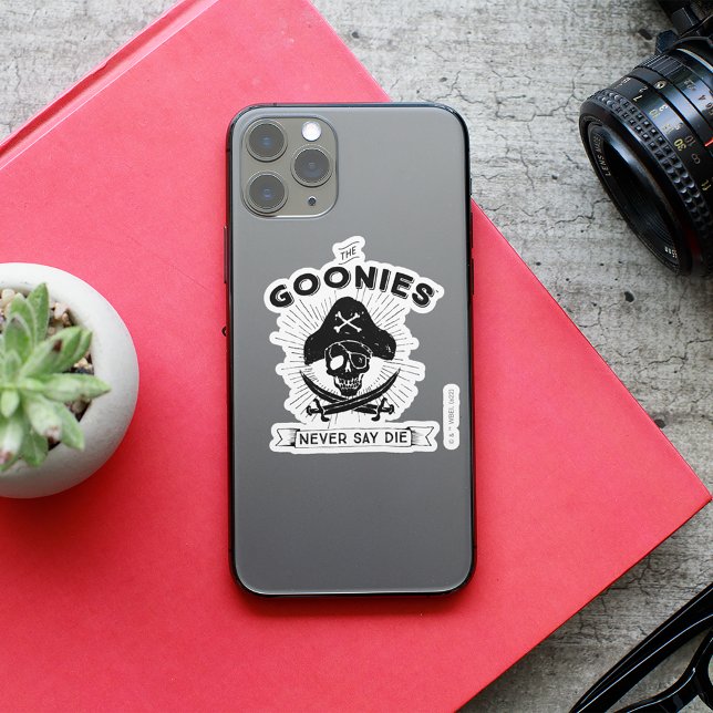 The Goonies "Never Say Die" Pirate Badge (Sticker on cell phone)