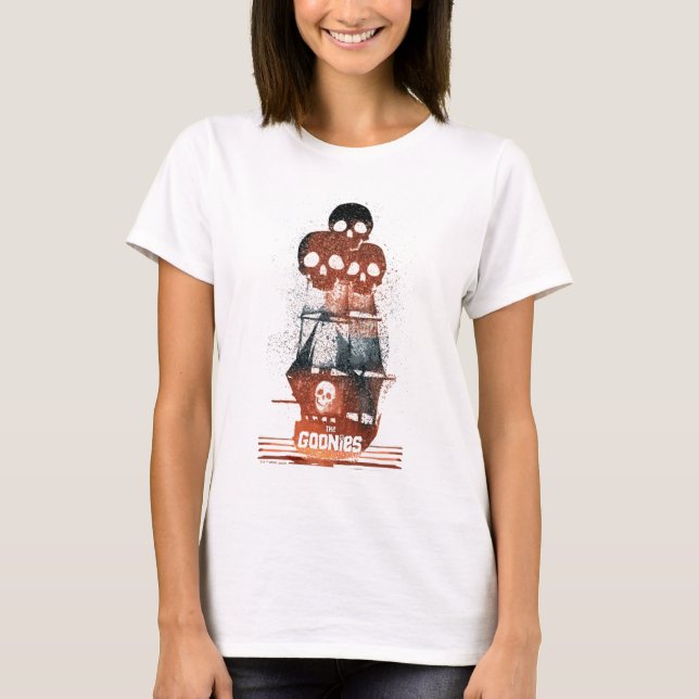 The Goonies Pirate Ship Silhouette Graphic T-Shirt (Front)