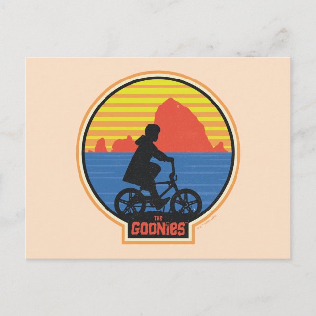 The Goonies Retro Mikey Riding Bike Graphic Postcard (Front)