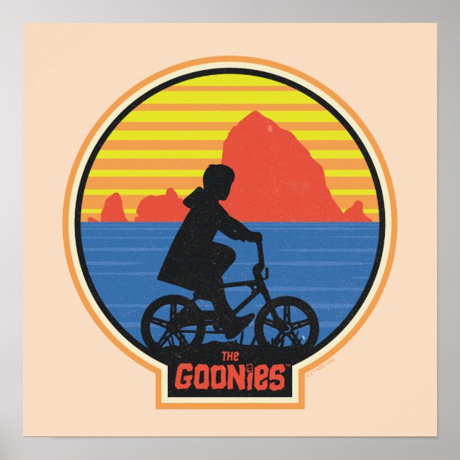 The Goonies Retro Mikey Riding Bike Graphic Poster (Front)