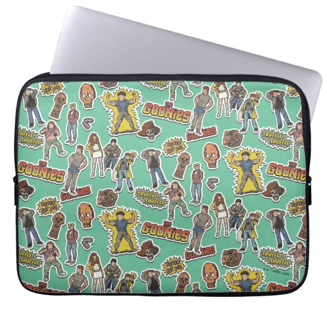 The Goonies Retro Sticker Pattern Laptop Sleeve (Front)