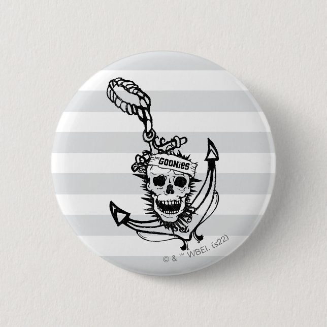 The Goonies Skull & Anchor Graphic 6 Cm Round Badge (Front)