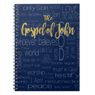 The Gospel of John, Navy Blue Spiral Notebook