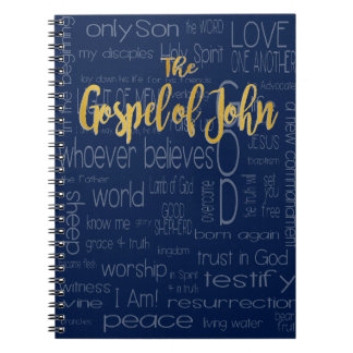 The Gospel of John, Navy Blue Spiral Notebook
