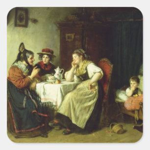 The Gossips, 1887 Square Sticker