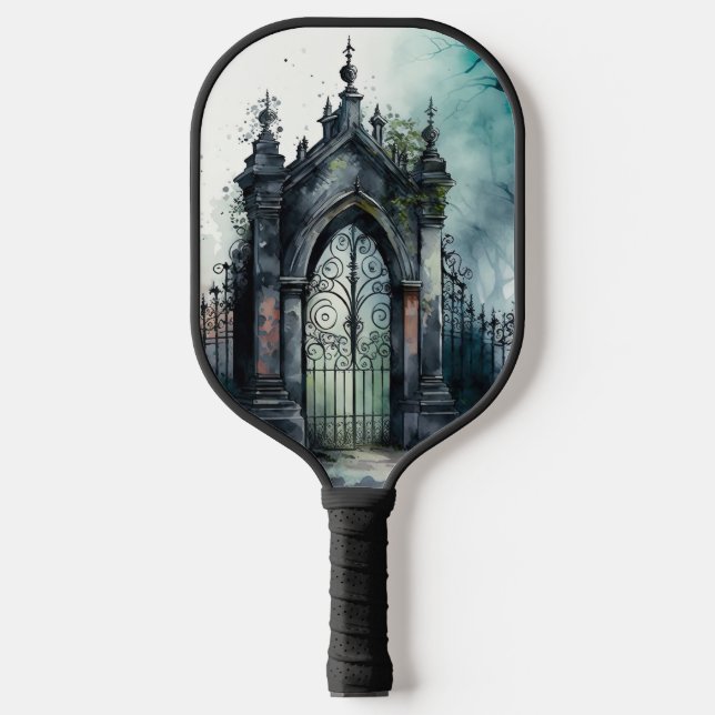 The Gothic Cemetery Gate Series Design 11 Pickleball Paddle (Front)