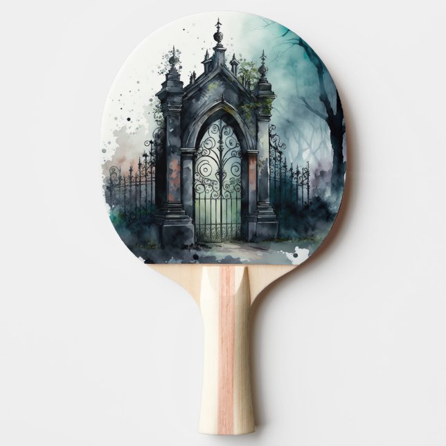 The Gothic Cemetery Gate Series Design 11 Ping Pong Paddle (Front)