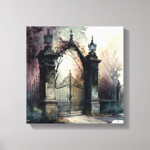 The Gothic Cemetery Gate Series Design 12 Canvas Print