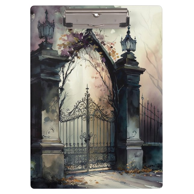 The Gothic Cemetery Gate Series Design 12 Clipboard (Front)