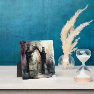 The Gothic Cemetery Gate Series Design 12 Plaque