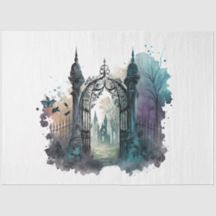 The Gothic Cemetery Gate Series Design 4 Tissue Paper