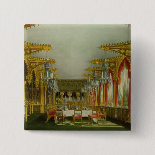 The Gothic Dining Room at Carlton House from Pyne' 15 Cm Square Badge