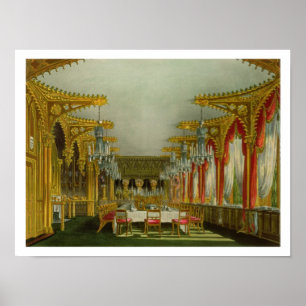 The Gothic Dining Room at Carlton House from Pyne' Poster
