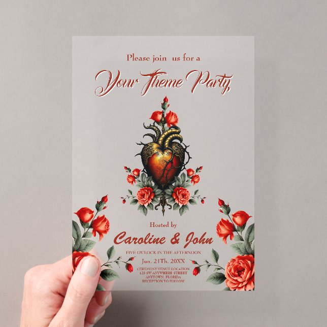 The Gothic elegance of the heart Acrylic Invitations (Insitu (Handheld))