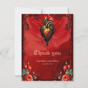 The Gothic elegance of the heart Thank You Card