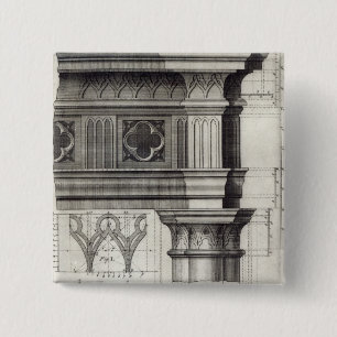 The Gothic Entablature 15 Cm Square Badge