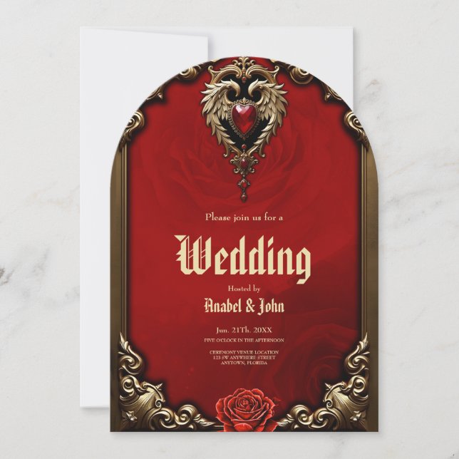The gothic heart of fire and gold. invitation (Front)