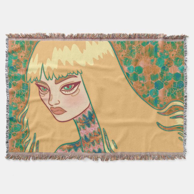 The Gothic Woman Throw Blanket (Front)