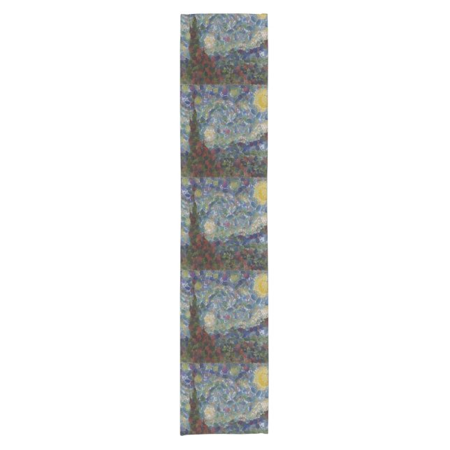The Gourdy Night Starry Fine Art Spoof Short Table Runner (Front)