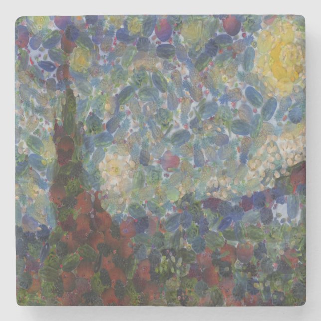 The Gourdy Night Starry Fine Art Spoof Stone Coaster (Front)