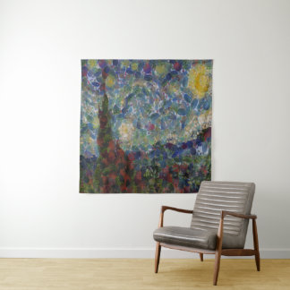 The Gourdy Night Starry Fine Art Spoof Tapestry