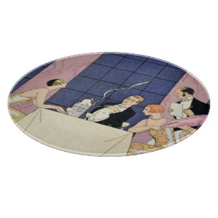 The Gourmands, 1920-30 (pochoir print) Cutting Board