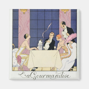 The Gourmands, 1920-30 (pochoir print) Magnet