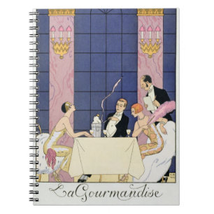 The Gourmands, 1920-30 (pochoir print) Notebook