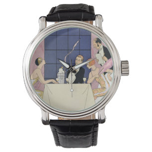 The Gourmands, 1920-30 (pochoir print) Watch