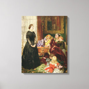 The Governess, 1860 (oil on canvas) Canvas Print