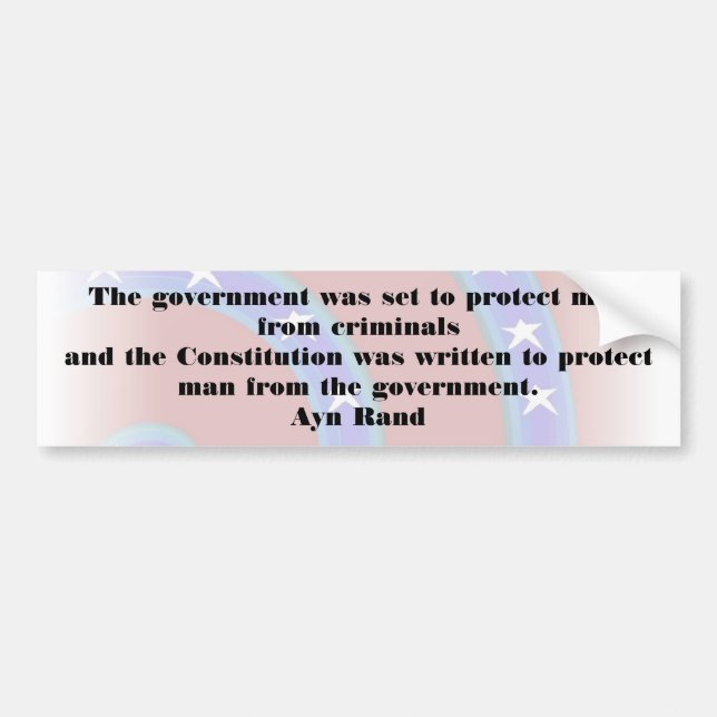 The government was set to protect man Bumper Bumper Sticker (Front)