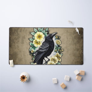 The grace and elegance of the raven. desk mat