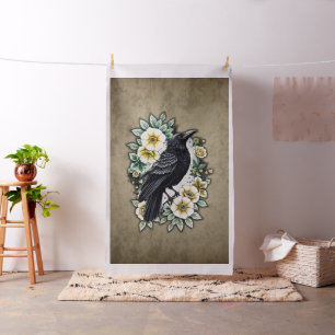 The grace and elegance of the raven. fabric