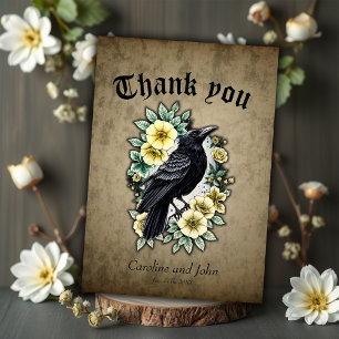 The grace and elegance of the raven. thank you card