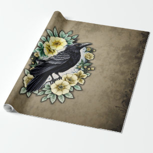 The grace and elegance of the raven. wrapping paper