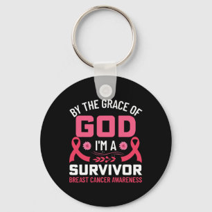 The Grace Of God I Am A Breast Cancer Survivor 1  Key Ring