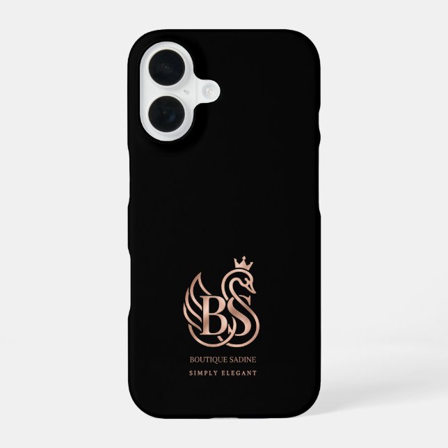 The Graceful Swan Minimalist Black iPhone Case (Back)